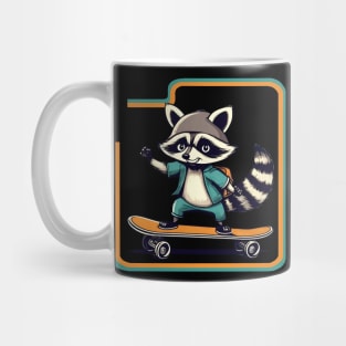 Raccoon skateboarding Mug